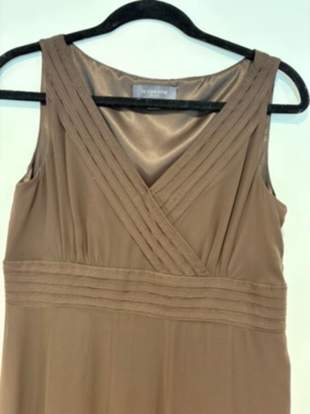 Liz Claiborne Brown silk beaded dress, size 4